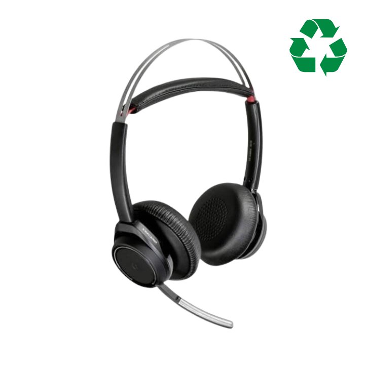 175 x Plantronics Voyager Focus B825 - M Headset & Base - Refurbished - Headset Sales Ltd